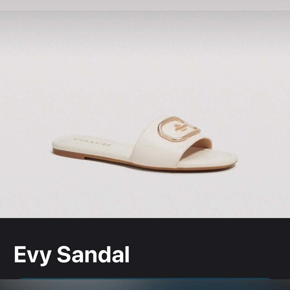 coach evy sandal size 5.5 cream color